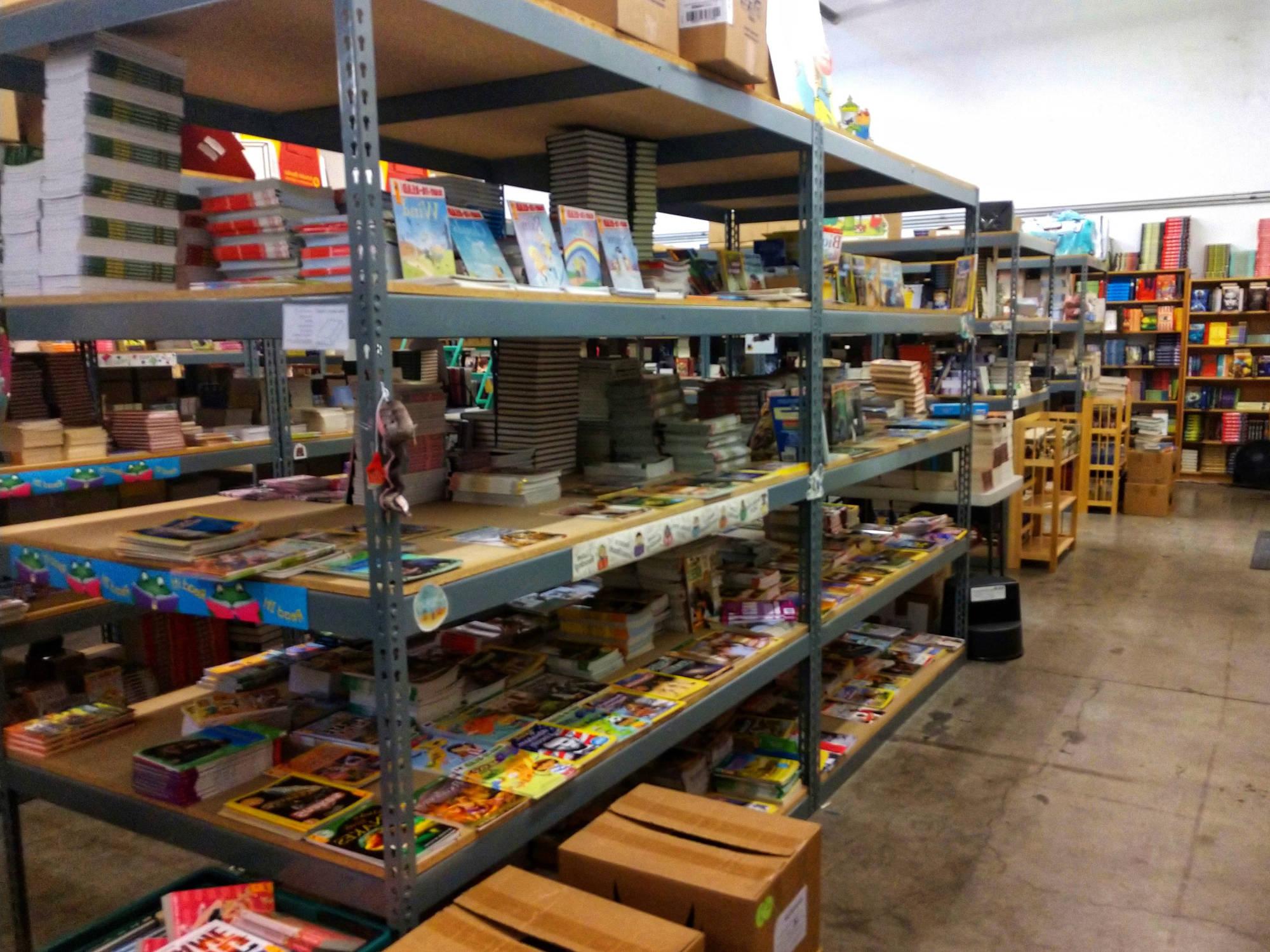 warehouse shelving filled with levelled readers